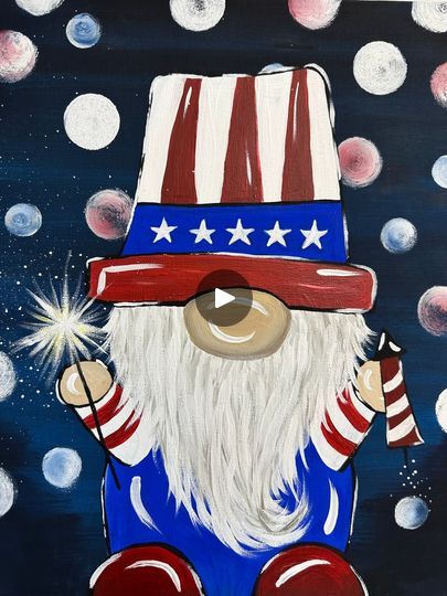 Patriotic Gnome Painting | art, tutorial, paint | One of my top requests has been a "Patriotic Gnome", so here's a beginner step by step tutorial. If you liked the "Christmas Gnome" from last year this... | By Emily Seilhamer ArtFacebook Gnome Painting, Art Tutorial, Christmas Gnome, Crafty Things, Painting Art, The Christmas, Step By Step, Art Painting, Paint