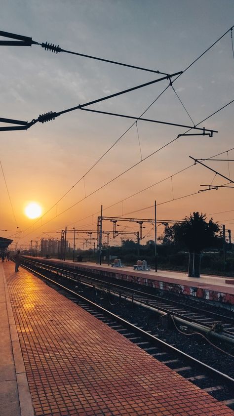 #sunrays #railway station #photography #editing #instagram #photos #sun #posts #pinterest Travel Photos Instagram Story, Railway Station Pictures, Random Pictures To Post On Instagram, Pune Railway Station Snap, Delhi Railway Station Snapchat, Instagram Aesthetic Posts Pictures, Train Pose Ideas, Instagram Asthetics Photos, Aesthetic Train Photos