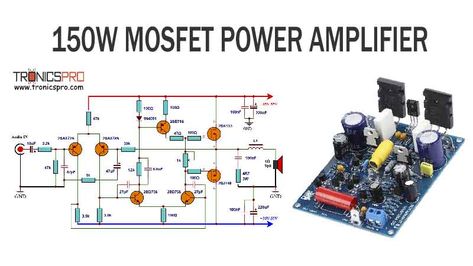 https://tronicspro.com/150w-mosfet-amplifier-circuit-diagram/ 1000w Power Amplifier Circuit Diagram, Mosfet Amplifier Circuit, Power Amplifier Circuit Diagram, Amplifier Circuit Diagram, Power Amplifier Audio, Diy Amplifier, Subwoofer Amplifier, Powered Subwoofer, Electronic Circuit Projects