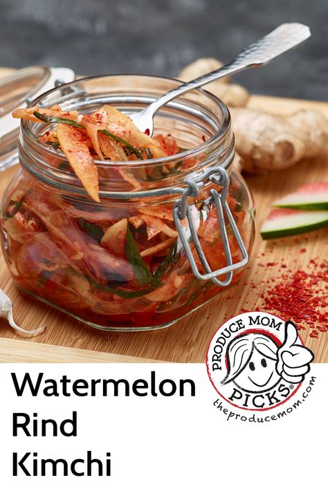 Watermelon Rind Kimchi Recipe, Watermelon Kimchi Recipe, Watermelon Rind Kimchi, Watermelon Kimchi, Watermelon Rind Recipes, Whole Watermelon, Pickled Fruit, Pickled Watermelon Rind, Watermelon Pickles