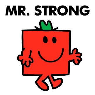 Mr. Men Little Miss - Mr Strong Classic 1 Mr Men Characters, Mr Strong, Mister And Misses, Little Miss Characters, Mr Men Little Miss, Brag Tags, Wonder Man, Monsieur Madame, Mr Men