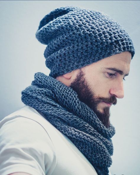 Beanie homme Crochet Mens Hat Pattern, Mens Hat Pattern, Crochet Mens Scarf, Chunky Crochet Scarf, Crochet Mens Hat, Crochet Wrist Warmers, Crochet Men, Crochet Baby Hat Patterns, Bonnet Crochet