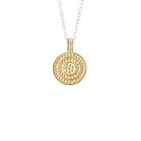 Circle of Life Divided Disc Charity Necklace 16-18" (Reversible) - Gold & Silver Stacking Necklaces, Anna Beck Jewelry, Anna Beck, Bali Jewelry, Circle Of Life, Gold Texture, Beck, Gold Pendant, Silver Chain