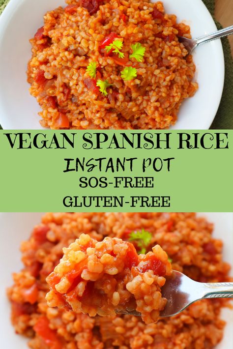 Vegan Spanish Rice Recipe, Vegan Spanish Rice, Traditional Spanish Recipes, Gluten Free Instant Pot, Spanish Rice Recipe, Vegan Rice, Rice Recipes For Dinner, Vegan Side Dishes, Vegan Sides