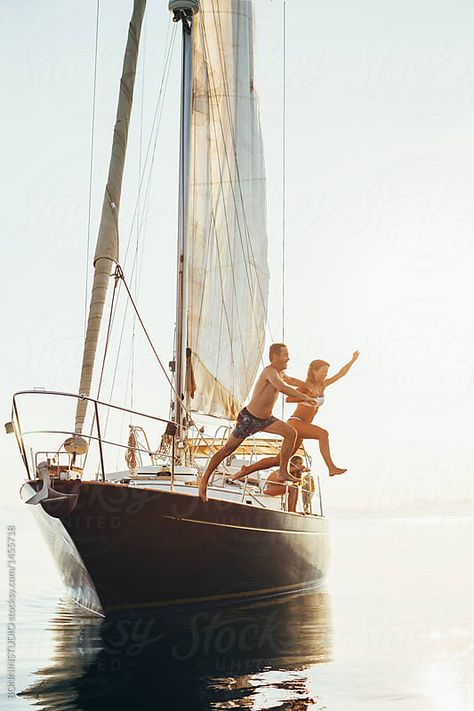 Family having fun on a sailboat. by BONNINSTUDIO for Stocksy United Family Sailing Aesthetic, Sailboat Pictures, Family Sailing, Yacht Photoshoot, Future Mood, Family Having Fun, Sailing Pictures, Sailing Aesthetic, Boat Photoshoot