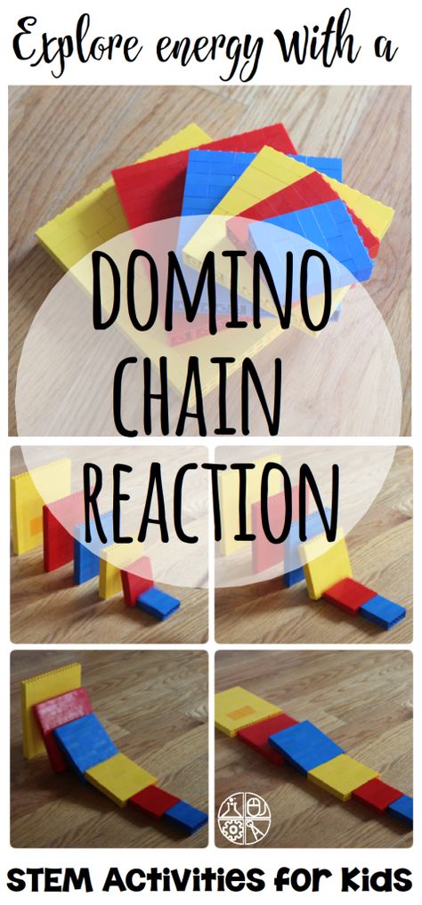 LEGO Domino Chain Reaction - explore kinetic and potential energy while playing with LEGOs! | STEM Activities for Kids Domino Chain Reaction, Kinetic Energy Activities, Potential And Kinetic Energy, Teaching Energy, Stem Night, Biology Teaching, Kinetic And Potential Energy, Stem Activities For Kids, Stem Lesson