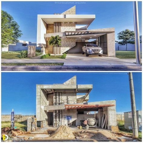 30+ Amazing Before And After House Construction | Engineering Discoveries Bloxburg Home Layout, 3d Front Elevation, Bloxburg Home, Luxury House Design, Front Elevation Design, 3d Building Design, Home Layout, Small House Front Design, Contemporary House Exterior