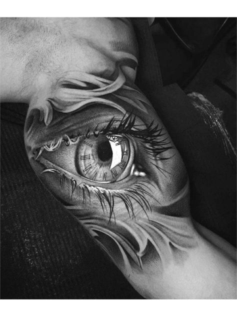 Warrior Eyes Tattoo, Women Eye Tattoo Ideas, Eye Tattoo Ideas Women Sleeve, Eye Reflection Tattoo, Eye Bicep Tattoo, Female Eyes Tattoo, Human Eye Tattoo, Dark Eye Tattoo, Eye Tattoo Hand