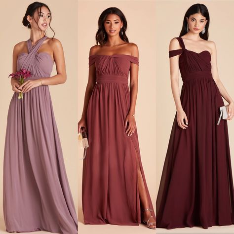 Birdy Grey Dark Mauve Bridesmaid, Vestido Convertible, Mauve Bridesmaid, Mauve Bridesmaid Dress, Dark Mauve, Birdy Grey, Romantic Colors, Something Borrowed, Ombre Color