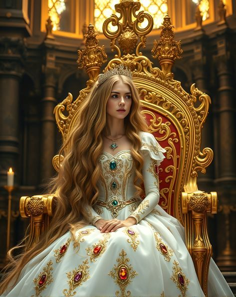 Earth Princess Aesthetic, Royal Family Aesthetic, Royal Throne, Steampunk Woman, Fantasy Queen, Princess Book, Angel Artwork, Queen Aesthetic, Royal Aesthetic