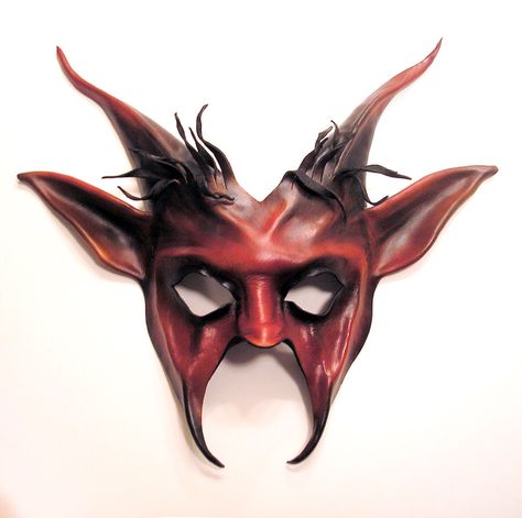 Leather Devil Mask - deviantart Goat Mask, Leather Masks, Gothic Mask, Horns Costume, Pagan Magic, Devil Mask, Black Curls, Style Steampunk, Art Costume