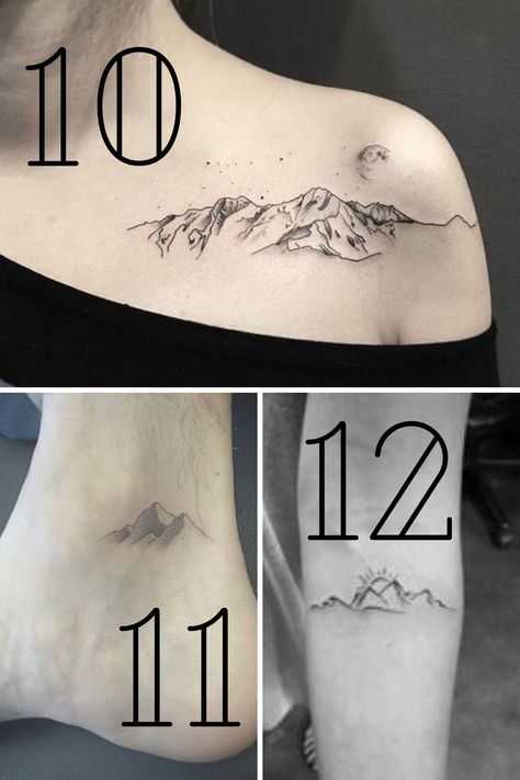 Friendship Mountain Tattoos, 3 Mountain Peaks Tattoo, Blue Ridge Mountain Tattoo Simple, Mountain And Coordinate Tattoo, Mountain Tattoo On Finger, Still I Rise Mountain Tattoo, Tattoo Ideas Female Mountains, Mountain And Stars Tattoo, Mountain Silhouette Tattoo