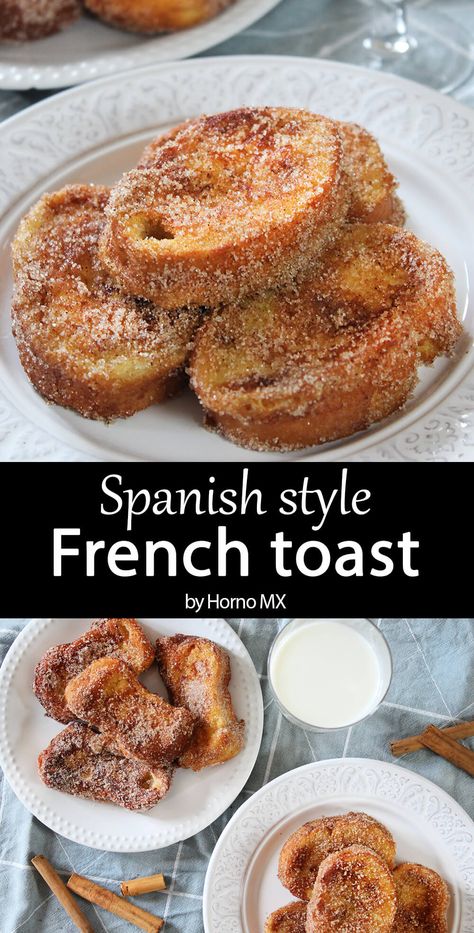 French Toast Fancy, Spanish French Toast, Churro French Toast Recipe, Mexican French Toast, French Bread Breakfast Ideas, Breakfast Nuggets, Easter French Toast, French Baking Recipes, American Breakfast Ideas