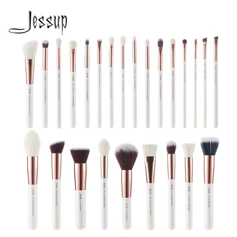 Jessup Makeup-Brushes-Set Dropshipping Pearl-White-Rose-Gold pinceaux maquillage Cosmetic Tools Eyeshadow Powder Definer 6-25pcs Make Up Artist Studio, Jessup Brushes, Eye Shadow Eyeliner, Face Paint Brushes, Shadow Eyeliner, Eye Makeup Application, Hair Contouring, Bronzer Brush, Blending Eyeshadow