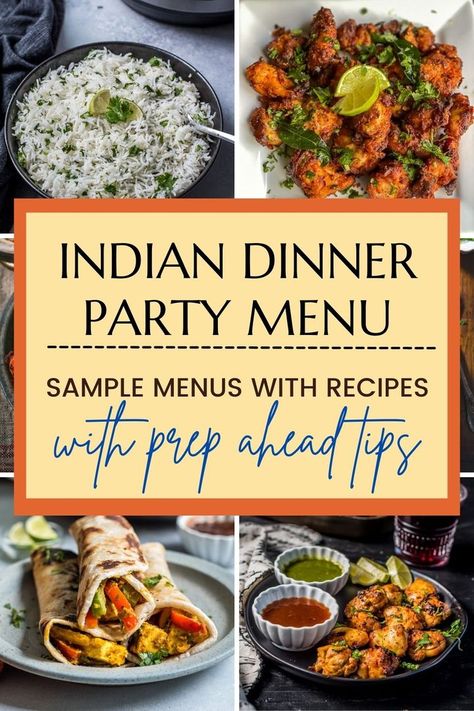 Curry Night Table Setting, Indian Party Food For A Crowd, Hosting Indian Dinner Party, Potluck Indian Recipes, Indian Fusion Food Main Course, Veg Party Food Ideas, Indian Tapas Ideas, Indian Food Serving Ideas Creative, Indian Party Menu Ideas