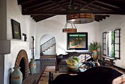 Diane Keaton’s Spanish Colonial Home | THE CAVENDER DIARY Colonial Bathroom, Spanish Style Home Interior, Colonial Revival House, Mansion Living Room, Mansion Living, Spanish Colonial Homes, Amber Interiors Design, Spanish Revival Home, Spanish Decor