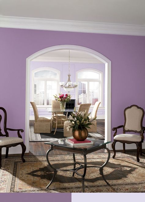 love this color just don't know where to use it. Sherwin-Williams Wood Violet (SW 6557) Plum Dining Room, Violet Paint Colors, Purple Paint Color, Plum Paint Colors, Warm Neutral Paint Colors, Wood Violet, Home Wall Colour, Purple Paint Colors, Brown Paint Colors