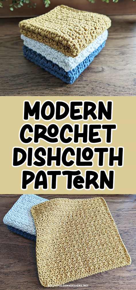 Create your own stylish textured crochet dishcloths with this FREE and EASY pattern! Perfect for adding a touch of modern flair to your kitchen. Crochet Dishcloth Gift, Crochet Washcloth Free Pattern, Crochet Dishcloth Pattern, Crochet Washcloth Free, Advanced Crochet Stitches, Crochet Dish Cloth Free Pattern, Scrubbies Crochet Pattern, Crochet Dish Towels, Dishcloth Patterns Free