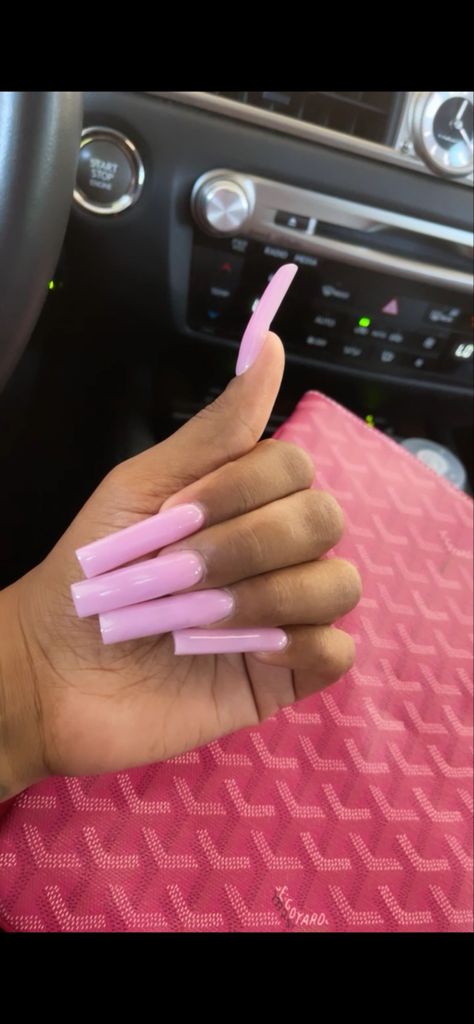 One Color Long Acrylic Nails, Pretty Long Nails Pink, Simple Long Acrylic Nails Coffin One Color, Simple Long Pink Acrylic Nails, Xl Long Acrylic Nails Simple, Long Straight Square Nails, Long One Color Nails, Long Plain Acrylic Nails Square, Long Pink French Tip Acrylic Nails