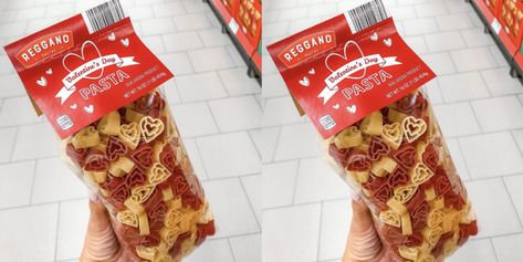 Aldi Sells Heart-Shaped Pasta So I Know What You’re Making on Valentine’s Day Heart Shaped Pasta Recipes Valentines Day, Heart Shaped Pasta Recipes, Red Noodles, Heart Shaped Pasta, Web Heart, Noodles Ideas, Shaped Pasta, Garlic Pizza, Shaped Food