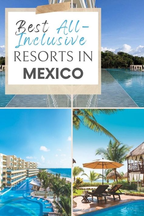 Best All-Inclusive Resorts in Mexico To Escape Winter  After searching long and far, I've put together this list of the best all-inclusive resorts in Mexico to escape winter. Ranked in no particular order, I've noted their best attributes, the type of rooms offered, and of course the most important part - the pools and activities! All Inclusive Resorts In The Us, All Inclusive Resorts Mexico, Riu Palace Riviera Maya, Barcelo Maya Beach, All Inclusive Mexico, Mexico All Inclusive Resorts, Resorts In Mexico, Luxury Palace, Dreams Spa