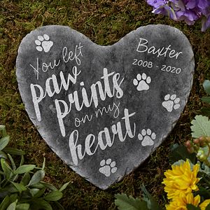 Personalized Garden Stones, Paw Prints On My Heart, Pet Stones, Dog Memorial Stone, Heart Garden, Pet Memorial Garden, Memorial Garden Stones, Personalized Memorial Gifts, Pet Memorial Stones