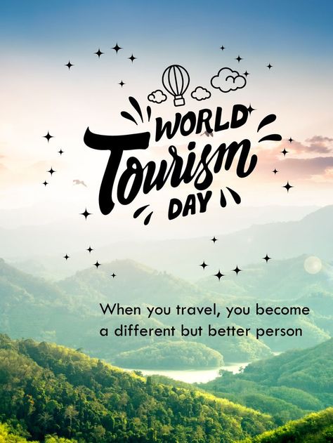 It is a fact that when you travel, you will be a better person. The lessons, the new cultures, the new information that you will learn will be priceless. This is a notice for you and your friend to go travel. So what are you waiting for? World Tourism Day, Tourism Day, Birthday Reminder, World Days, Birthday Calendar, Better Person, Cards Birthday, Birthday Greeting, Be A Better Person