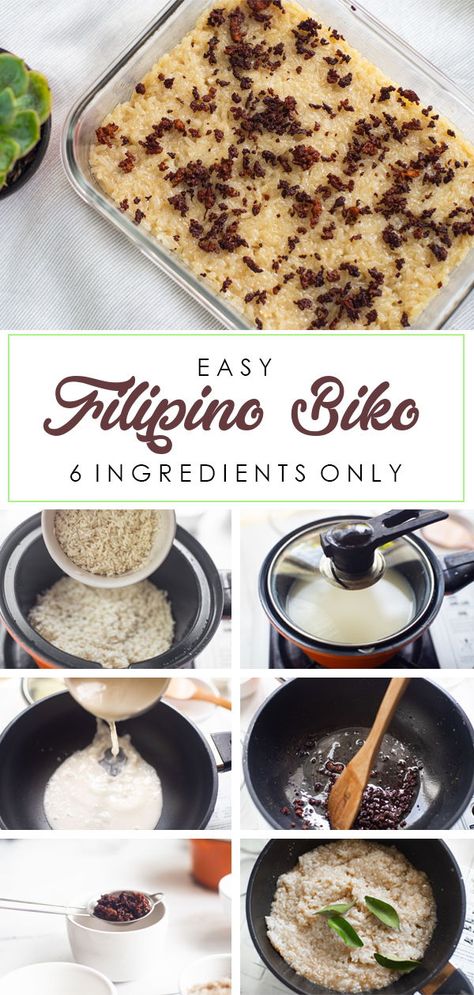 Biko is a famous Filipino dessert made of sticky rice, coconut milk and sugar mixed and cooked to make a perfect dessert to pair with hot choco or coffee! See how quickly I made Biko and try making this easy rice cake Filipino dessert for yourself! . . . . #bikofilipinorecipe #bikoreicpefilipinodesserts #bikorecipe #bikowithlatik #bikorecipeeasy #filipinodesserts #filipinorecipes #filipinovegetarianrecipes Filipino Desert, Biko Recipe, Sweet Sticky Rice, Rice Coconut, Hot Choco, Filipino Dessert, Easy Rice, Milk And Sugar, Filipino Cuisine