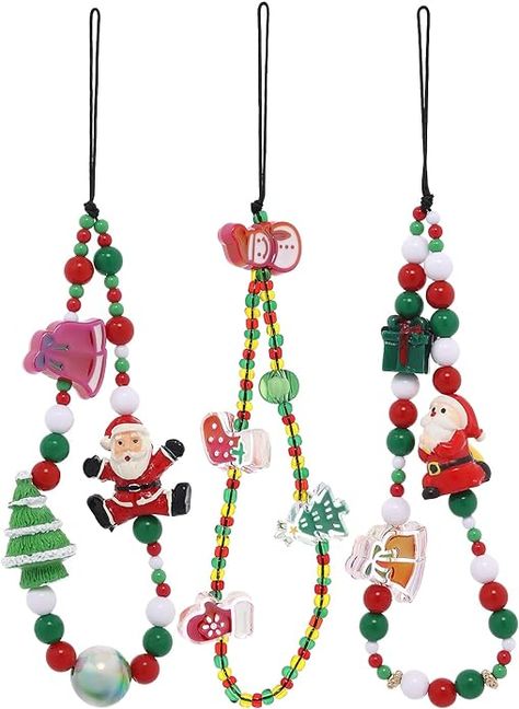 Amazon.com: Taouzi 3 Pieces Christmas Charms for Phone Christmas Phone Lanyard Wrist Strap Fashion Cell Phone Chains Strap Keychain Lanyard for Women Girls Christmas 1 : Cell Phones & Accessories Beaded Phone Lanyard, Christmas Jewelry Diy, Phone Chains, Star Pearl, Strap Keychain, Rainbow Pearl, Cell Phone Charms, Phone Lanyard, Phone Chain