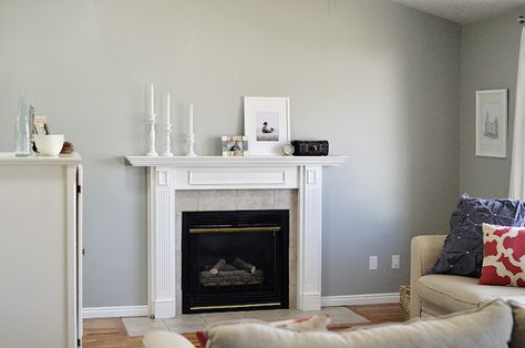 Benjamin Moore Grey, Old Ceiling Fan, Union Jack Pillow, Old Ceiling, Gray Horse, Benjamin Moore Gray, Grey Horse, Terracotta Tiles, Cream And Sugar