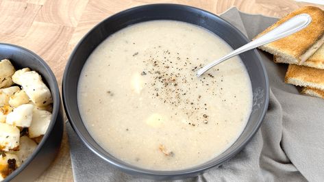 Trahanas Soup with Traditional Halloumi Leek And Potato Soup, Leek And Potato, Fried Halloumi, Wisteria Lane, Potato Leek, How To Make Potatoes, Potato Leek Soup, Leek Soup, Potato Soup Recipe