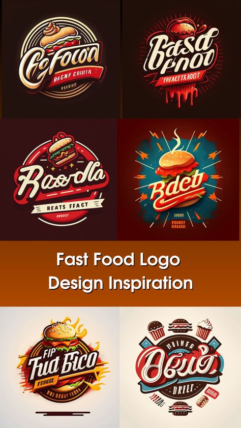 When it comes to fast food, your logo should be eye-catching and memorable, just like your menu items. Check out these fast food logo designs that use bold typography, bright colors, and playful elements to create a sense of fun and excitement. From burgers and fries to tacos and pizza, these logos showcase creative ways to incorporate food elements into your branding. Get inspired to create a logo that stands out from the crowd and attracts hungry customers to your restaurant. Fast Food Logo Design Creative, Burger Logo Design Creative, Fast Food Logo Design Ideas, Food Logo Design Ideas Creative, Food Logo Branding, Fast Food Logo Design, Street Food Logo, Fast Food Restaurant Logo, Logo Kuliner