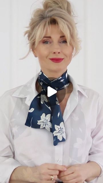 31K views · 1.6K likes | 𝐒𝐭𝐲𝐥𝐞 𝐌𝐢𝐱 on Instagram: "3 SCARF HACKS FOR YOUR BLOUSE  3 different ways to tie a narrow silk scarf.  By the way, did you know that a narrow scarf is called a twilly?  Usually worn around the neck, wrist or bag 😉 ↡ Double click if you liked the post ❤️ and follow us for more 👇 🔹 🔺@stylemix42  🔺@stylemix42  🔺@stylemix42  🔹 ©®™ Copyright owned by respective owners 🔄 (pls contact for credit issues)  • 𝗧 𝗚 𝗦 •  #winterscarf #shawl #woolenscarf #scarfstyle #scarffashion #shawltutorial #shawlstyle #winteroutfit #fashionhacks #fashiontips #woolscarf #stylingtips #scarfaddict #Whattowear #styleforyou #styleover40 #fashionover40 #dailystyle #dailyoutfit #outfitdaily #stylehack #outfitinspo #stylehacks #fashionhacks #womensfashion #womensstyle #fashionhack French Scarf Tying, Tying A Square Silk Scarf, How To Style White Shirt With Scarf, Long Narrow Scarf Tying, How To Tie Scarfs Tutorials, How To Tie A Neck Scarf Silk, Ways To Tie A Silk Scarf, Ways To Tie A Scarf Around Your Neck, Scarf With Collared Shirt