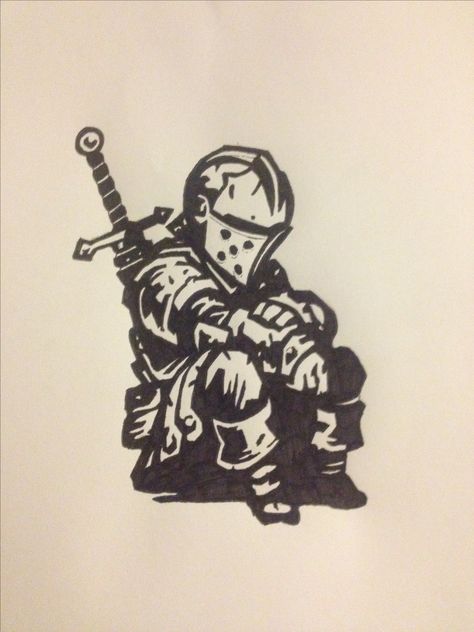 Dark Souls, A Drawing, Soldier, Tattoo Ideas, Tattoo Designs, Tattoos, Wall, White