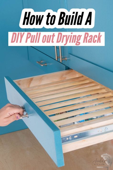 Drying Rack Drawer, Diy Drying Rack, Diy Pull Out Shelves, Laundry Room Drying Rack, Sweater Drying Rack, Laundry Rack, Dream Laundry Room, Easy Diy Decor, Modern Laundry Rooms