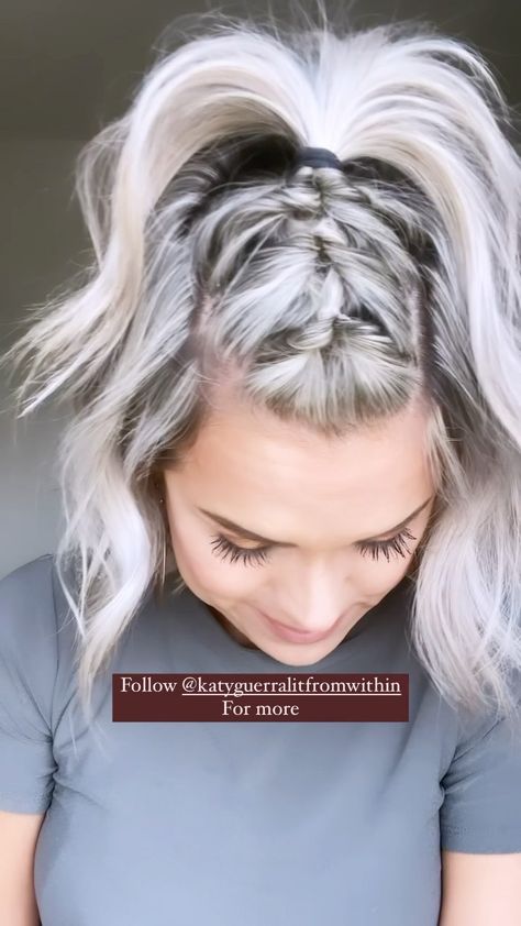 katyguerralitfromwithin on Instagram: You can also do a messy bun at the end😉 . . . . #hairstyles #shorthairstyle #blondehighlights #simplehairstyles #easyhairstyles… Hairstyle Homecoming, Down Styles, Wedding Hairstyles Tutorial, Short Homecoming Hair, Updo Hairstyle, Hairdos For Short Hair, Bridesmaid Hair Down, Homecoming Hair Down, Summer Hairstyles For Medium Hair