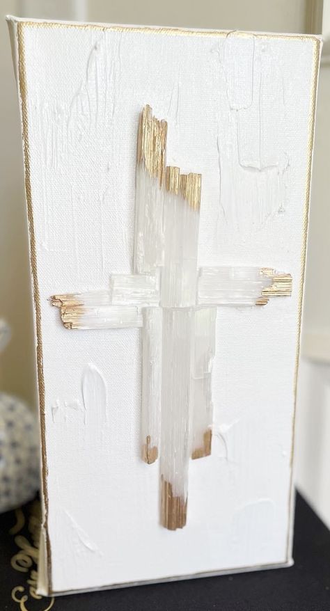 Hobby Lobby Canvas Wall Art, Abstract Cross Paintings On Canvas, Christian Abstract Art, Cross Canvas Paintings, Cross Art Painting, Broken Glass Crafts, Glass Art Projects, Cross Art, Textured Canvas Art