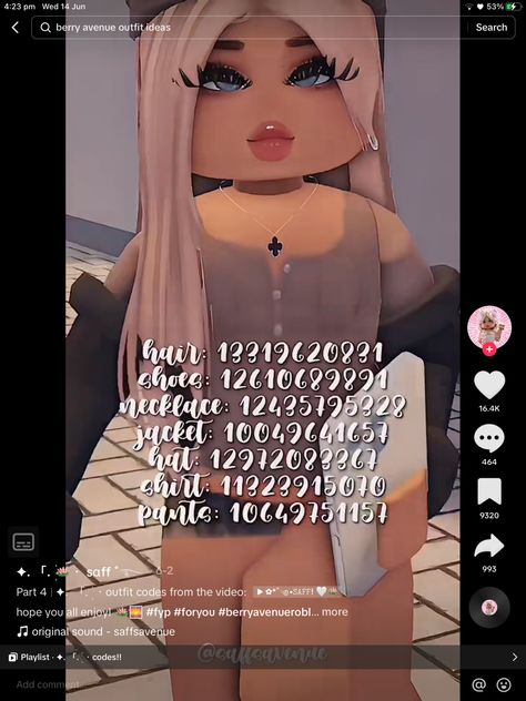 Bloxburg Bandana Code, Roblox Codes Aesthetic, Jacket Codes Berry Ave, Blond Hair Codes, Bery Avenue Code, Roblox Berry Avenue Codes Clothes, Outfit Ideas Berry Ave, Berry Avenue Outfit Code, Berry Avenue Code