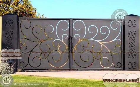 More Stylish Compound Gate Design Photos & Create your Dream Home Compound Walls with Latest Iron Front Gate Luxury, Impression Models and Collections Compound Gate Design, Simple Gate Designs, Iron Gates Driveway, Latest Main Gate Designs, Amazing Gates, Tor Design, Gate Designs Modern, Modern Gate, House Main Gates Design