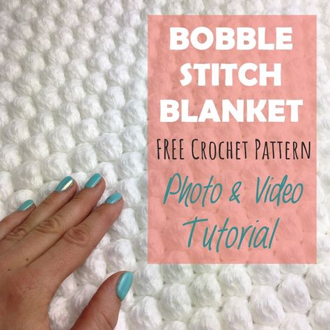 Crochet Pram Blanket, Bobble Stitch Blanket, Crochet Bobble Blanket, Bobble Stitch Crochet Blanket, Bobble Stitch Crochet, Bobble Crochet, Crochet Baby Blanket Free Pattern, Stitch Blanket, Easy Crochet Baby Blanket