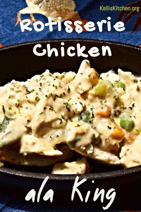 Use that leftover rotisserie chicken for another great recipe that used to take hours and now only takes minutes to throw together.  Something the entire family will love Chicken Aka King Crockpot, Keto Chicken Ala King Recipes, Chicken Ala King Casserole, Chicken Al King Recipes Simple, Chicken Ala King Recipes Easy Crockpot, Chicken Aka King Recipes, Leftover Rotisserie Chicken Recipe, Chicken Ala King Recipes Easy, Chicken Ala King Recipes