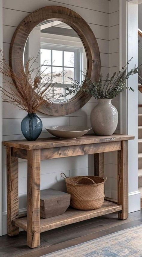 Toca Boca Living Room, Ideas Toca Boca, Rustic Entryway Table, Rustic Entryway, Entryway Table Decor, Modern Farmhouse Living Room, Home Entrance Decor, Farmhouse Decor Living Room, Entrance Decor