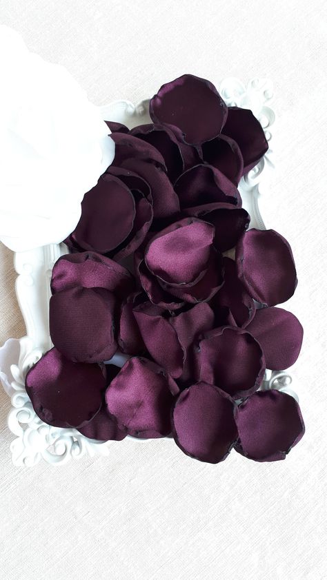 Marshala Purple Satin Rose Petals Perfect for: Wedding Aisle, Flower girl baskets, Reception tables, Bridal Shower decorations, Baby Shower decorations, Other Special Occassions, Home Decor, Altered Art projects & Other Craft projects Thank you very much for choosing my listing. I'm glad that I can help you make your Big day more beautiful. In this listing I present to you a set of handmade petals. The petals are all hand-cut by me personally, no two petals are alike, just like the real ones Weird Wedding, Handmade Wedding Decorations, Basket Table, Flower Pedals, Dark Purple Flowers, Reception Tables, Flower Girl Baskets, Altered Art Projects, Dark Wedding