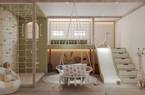 Playroom For Older Kids, Cool Playroom Ideas, Kids Gym Room, Basement Playroom Ideas, Playroom Ideas For Kids, Rooms For Kids, Modern Kids Room Design, Kids Room Interior, Kids Room Ideas