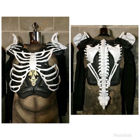 Bone Armor Necromancer, Bone Clothes, Skeleton Armor, Bone Costume, Bones Costume, Skeleton Cosplay, Demon Back, Bmx Gear, Bone Armor