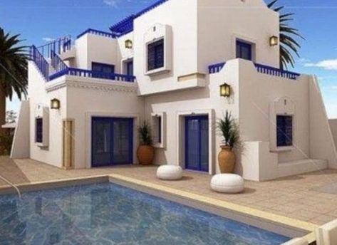 Greek Houses Exterior, Greek Style Home, Greece House, Greece Architecture, Santorini House, Greek Decor, Architecture Blueprints, African House, Greek Villas