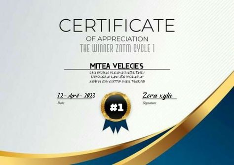 ... Certificate Of Appreciation, Cycling