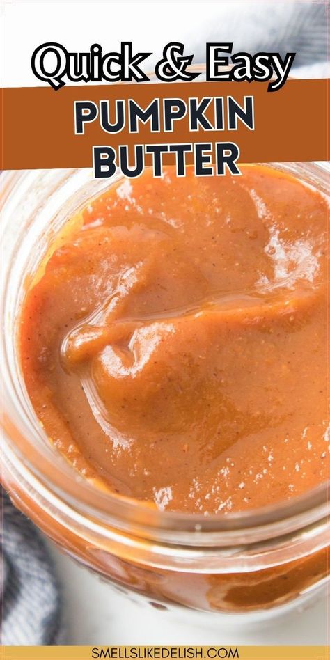 Skip the store-bought treats and give the gift of homemade goodness with this Spiced Pumpkin Butter! This easy recipe creates a beautiful and delicious spread that's perfect for sharing with friends and family. Plus, it's a thoughtful and personalized way to spread some fall cheer! Canning Butter, Pumpkin Butter Recipe, Gifts From The Kitchen, Pumpkin Crockpot, Butter Homemade, Apple Pie Filling Recipes, Canning Ideas, Spiced Butter, Pumpkin Everything