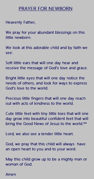 Prayer for a newborn