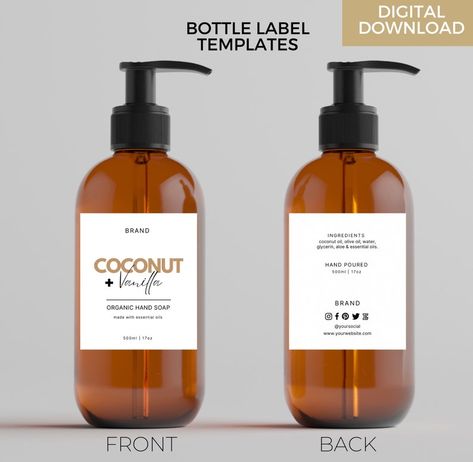 Editable Bar Soap Label Template Canva Printable Bottle - Etsy Philippines Christmas Labels Template, Personalised Bottle Labels, Soap Labels Template, Candle Jar Labels, Natural Hand Soap, Perfume Label, Candle Label Template, Bottle Label Template, Soap Labels